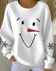 Snowman Printed Round-Neck Sweatshirt