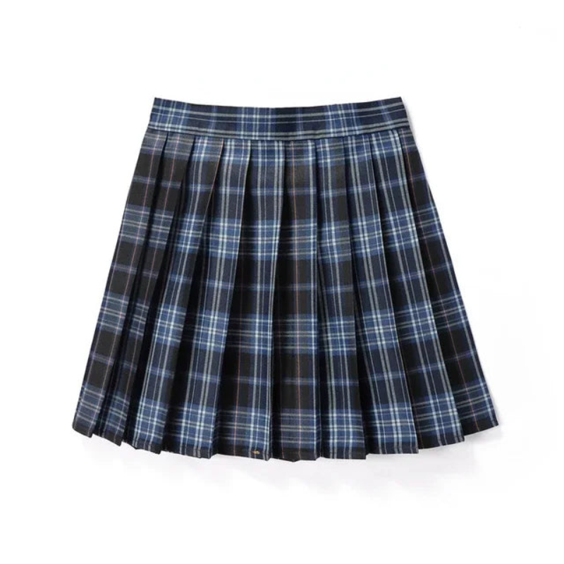 Pleated Check Skirt for Women
