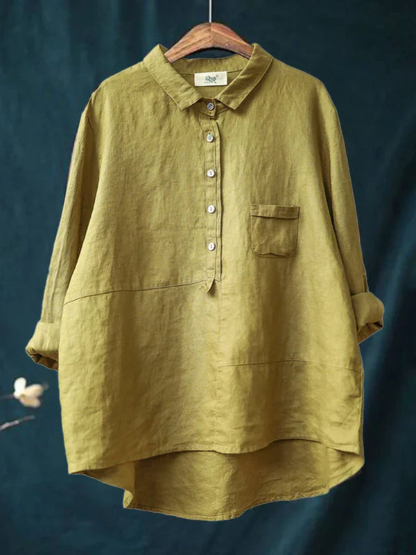 Elegant Button-Up Shirt With Flattering Coverage