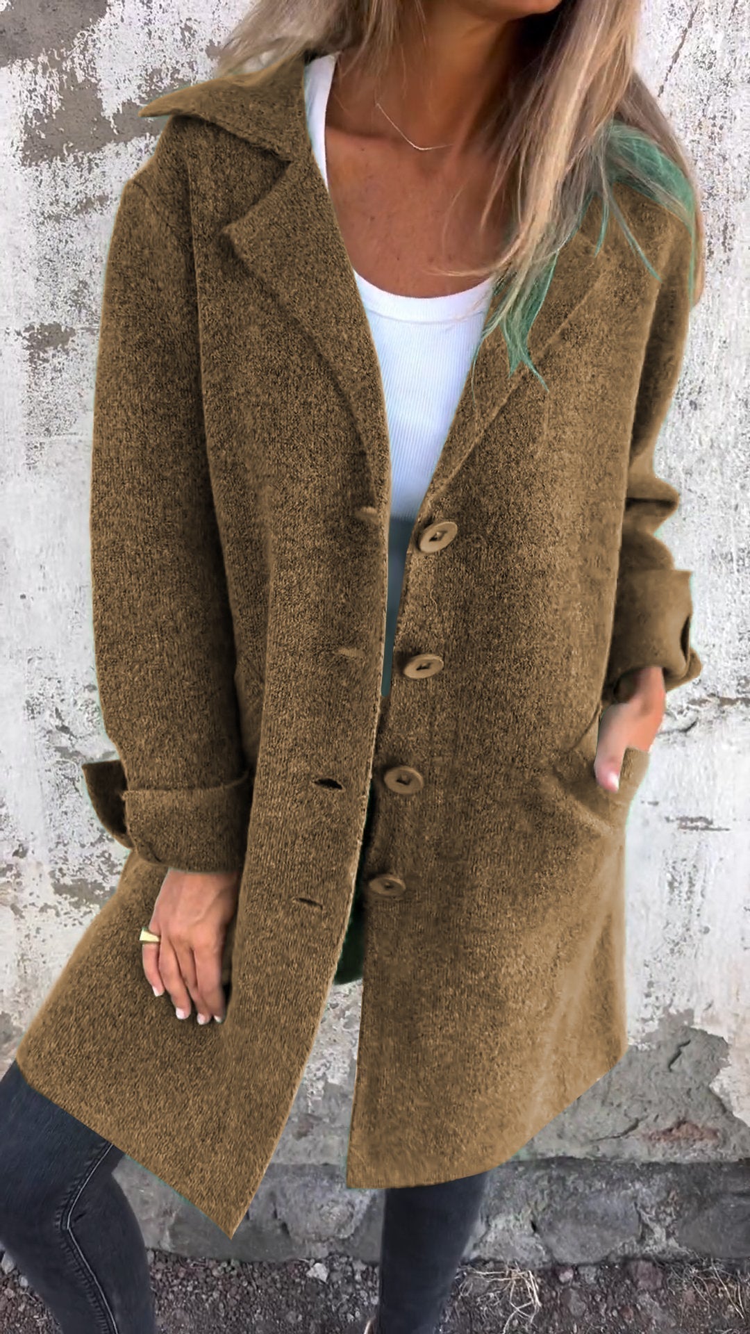 Casual Longline Knit Coat Jacket