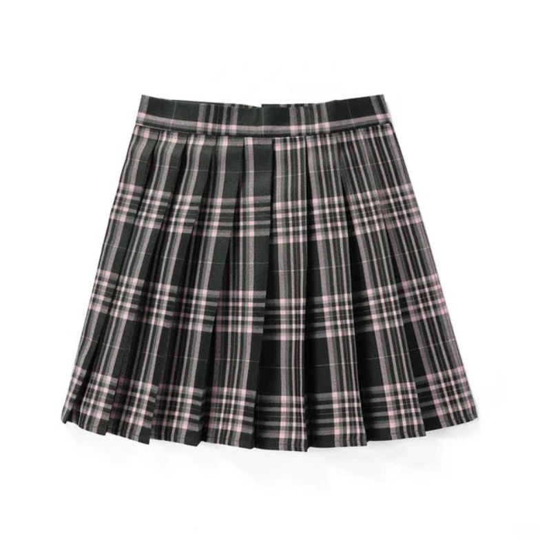 Pleated Check Skirt for Women