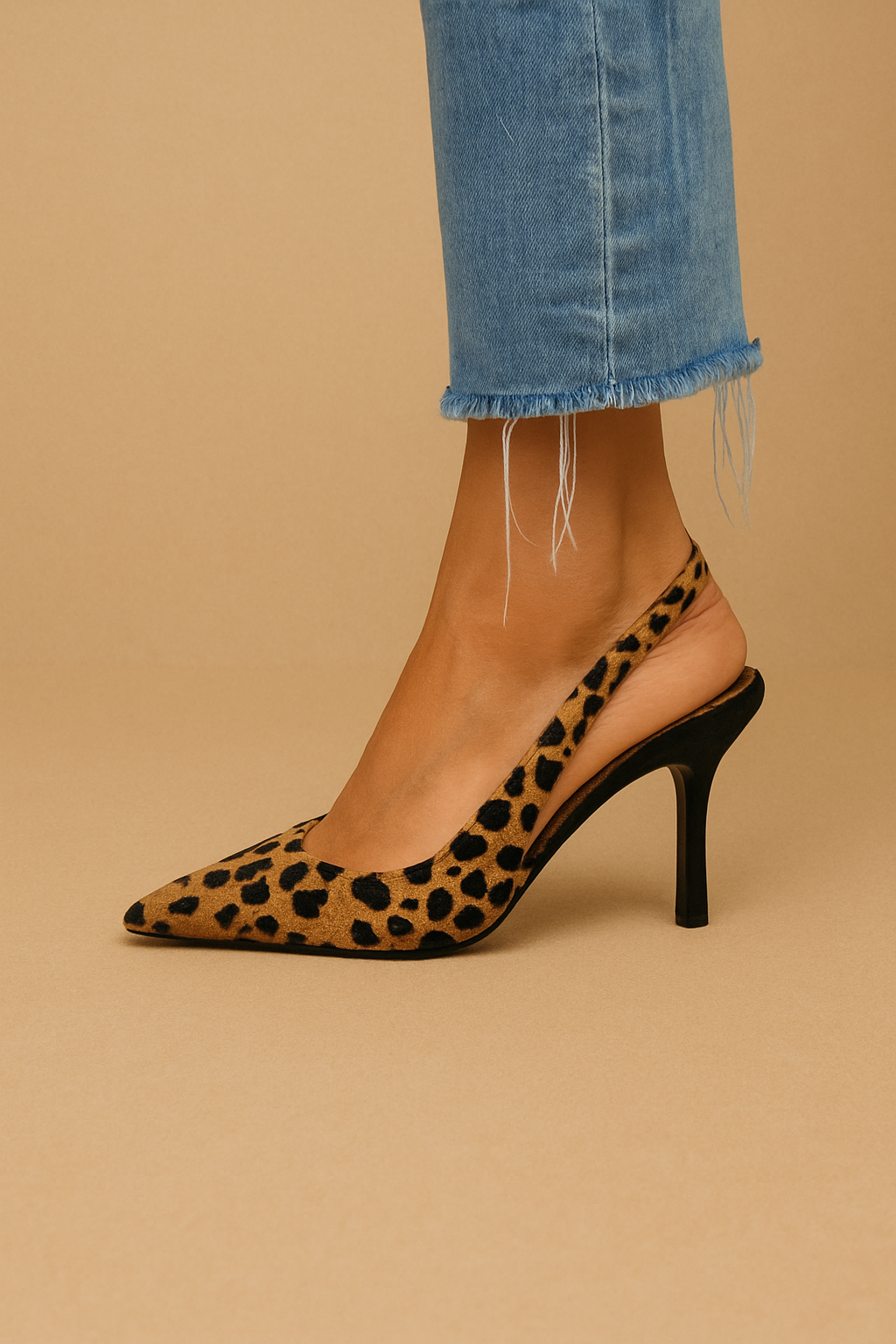 Trendy Leopard Pattern Slingback Shoes