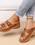 Comfort Fit Leather Sandals with Orthopedic Cushioning