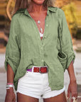 Comfortable Cotton Linen Blouse Women