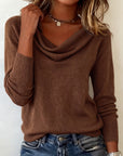 Fashionable Long-Sleeved Pile Collar Sweater