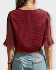 Blouse with Deep Neckline – Soft-Touch Statement Piece for Elegant Evenings or Weekend Styling