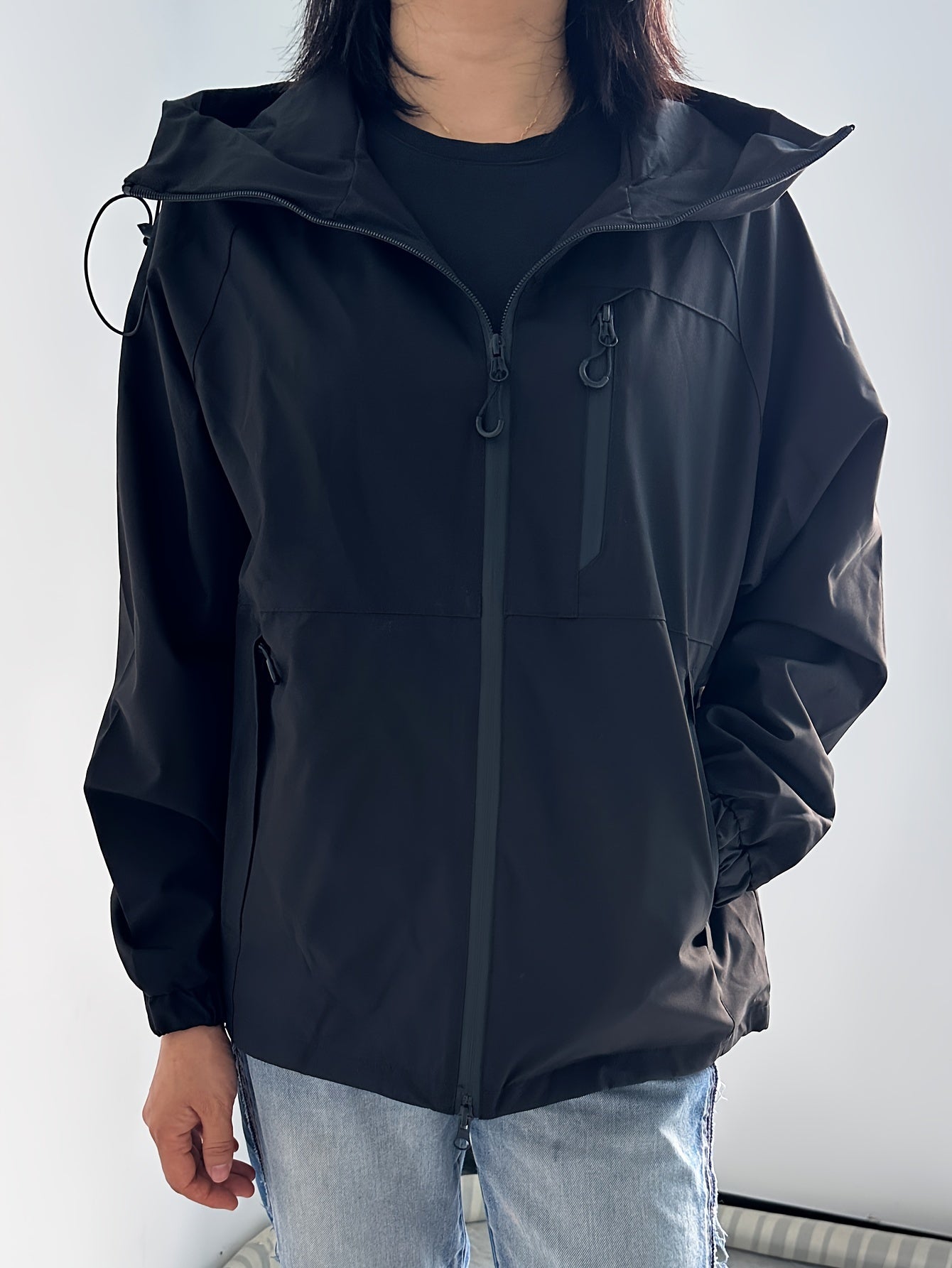Casual Rain Jacket with Hood Women