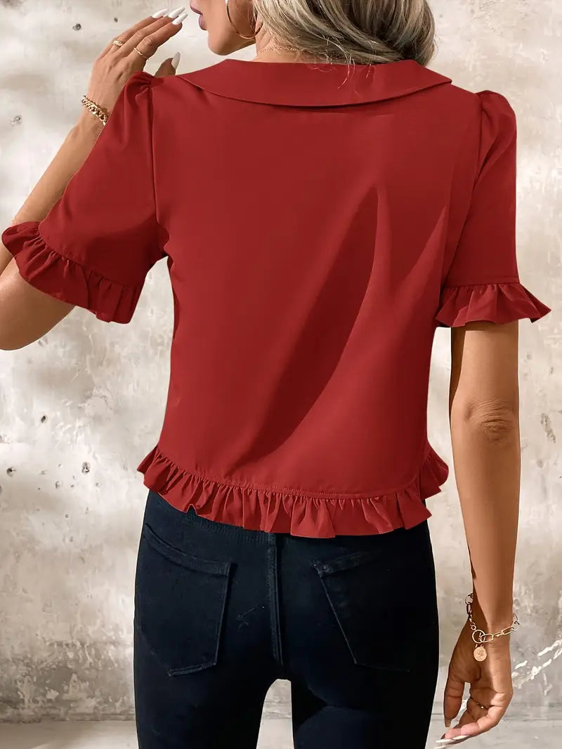 Elegant Short Sleeve Blouse
