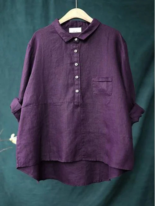 Elegant Button-Up Shirt With Flattering Coverage