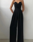 Women's Elegant Wide Leg Jumpsuit with Spaghetti Straps