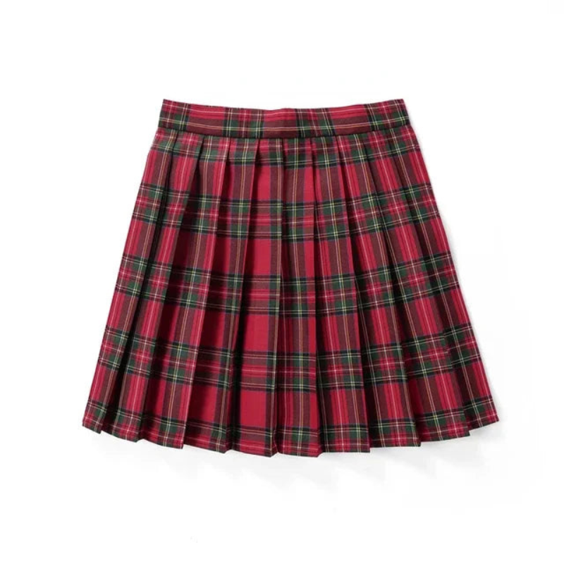 Pleated Check Skirt for Women