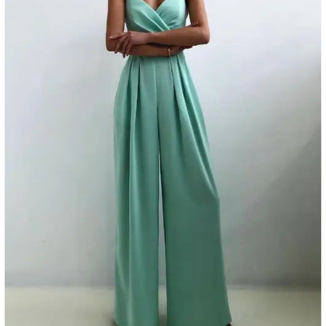 Women's Elegant Wide Leg Jumpsuit with Spaghetti Straps