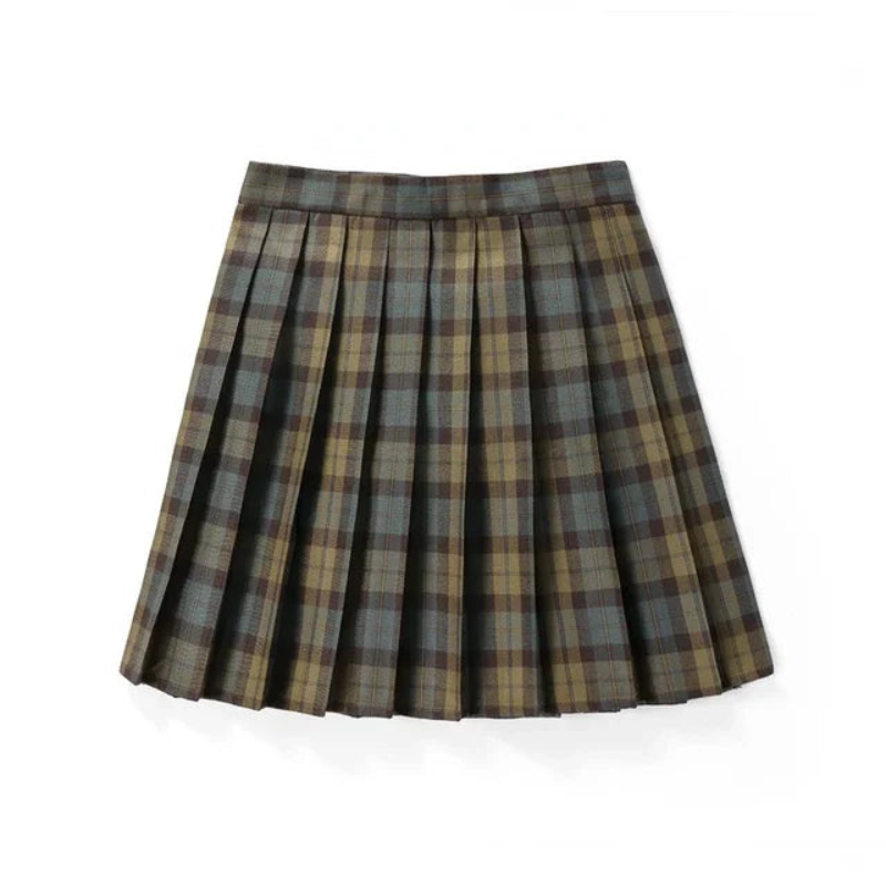 Pleated Check Skirt for Women