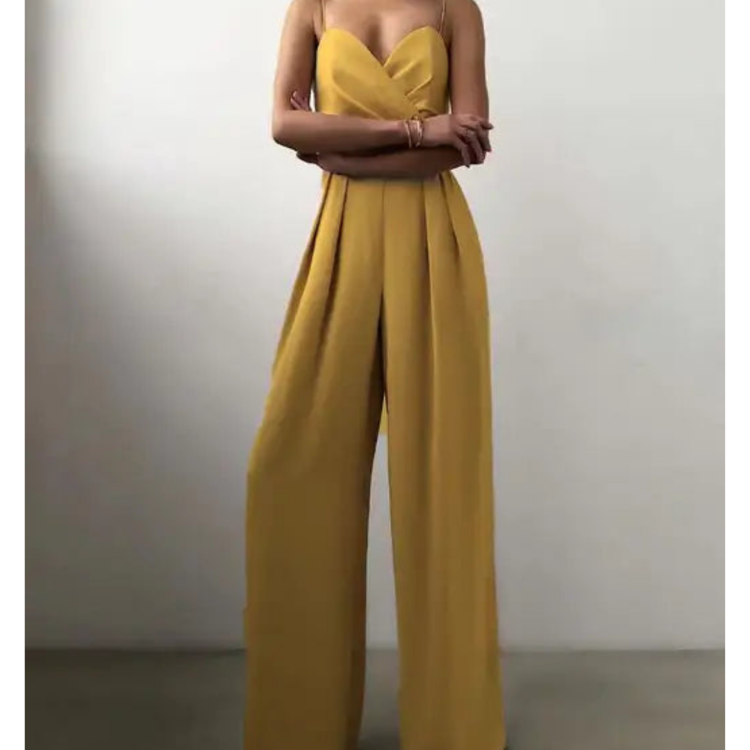 Women's Elegant Wide Leg Jumpsuit with Spaghetti Straps