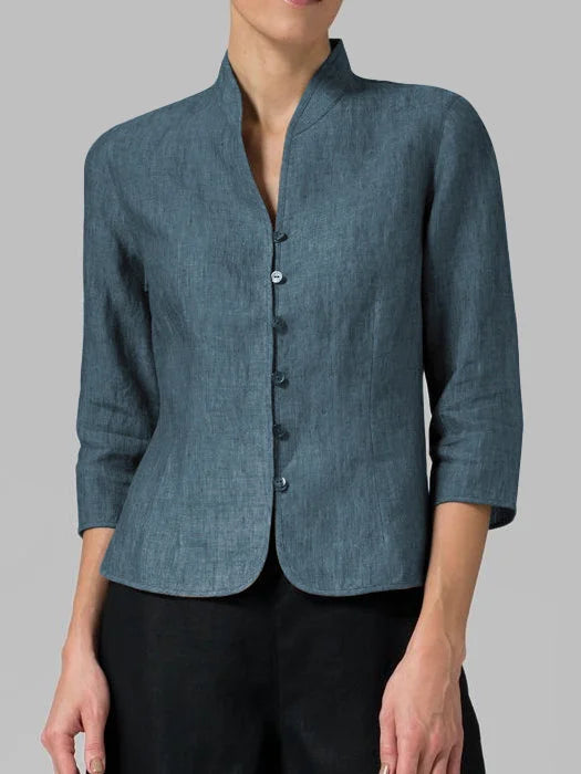 Stylish Stand-Up Collar Blouse for Women