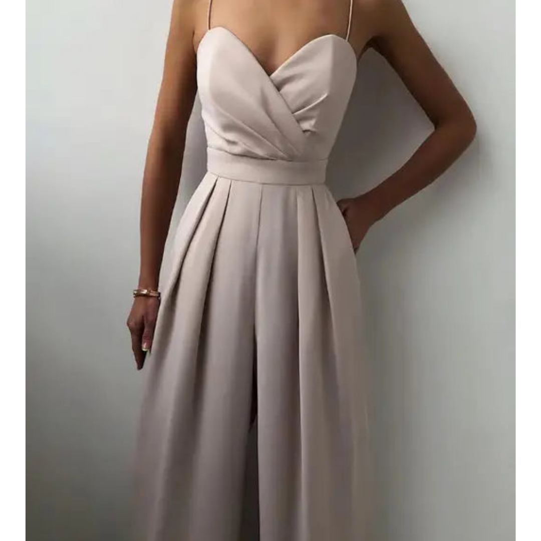 Women's Elegant Wide Leg Jumpsuit with Spaghetti Straps