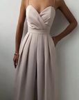 Women's Elegant Wide Leg Jumpsuit with Spaghetti Straps