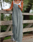 Casual Wide Leg Overalls With Pockets