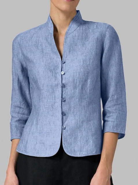Stylish Stand-Up Collar Blouse for Women