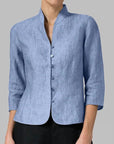 Stylish Stand-Up Collar Blouse for Women
