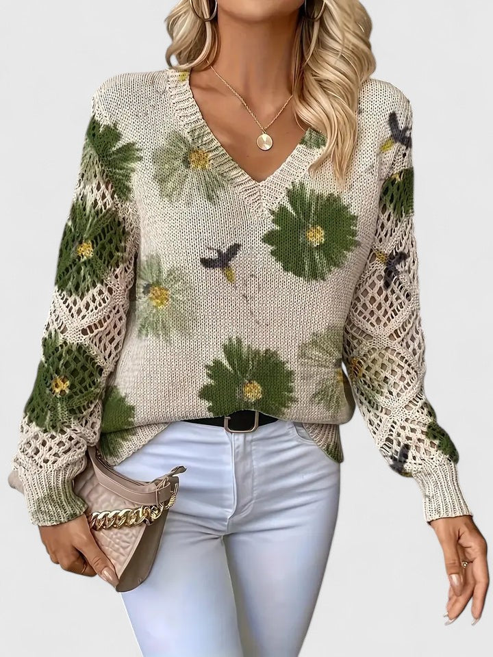 Elegant Floral Lightweight Sweater
