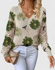 Elegant Floral Lightweight Sweater