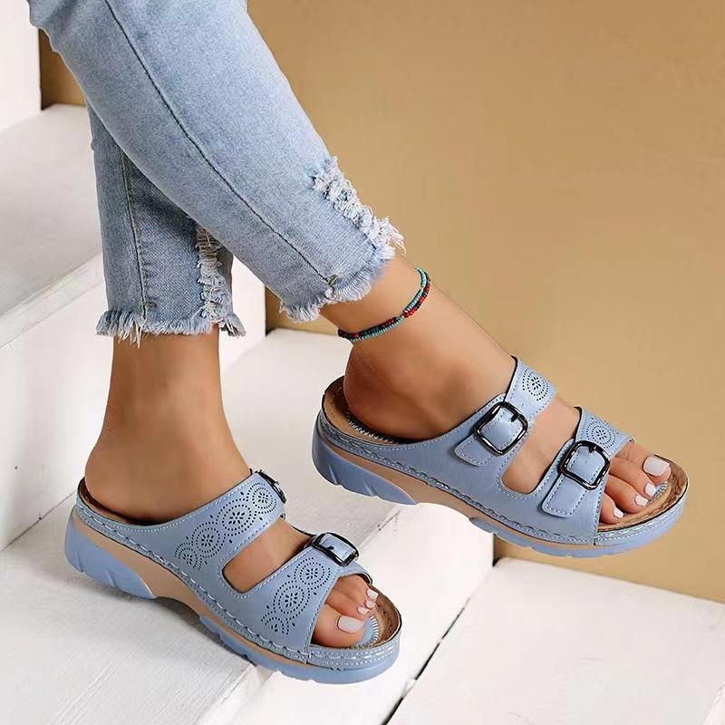 Comfort Fit Leather Sandals with Orthopedic Cushioning