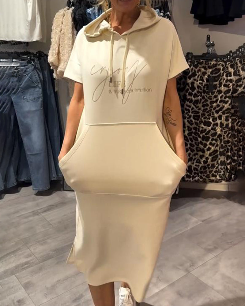 Relaxed Fit Pullover Hoodie Dress