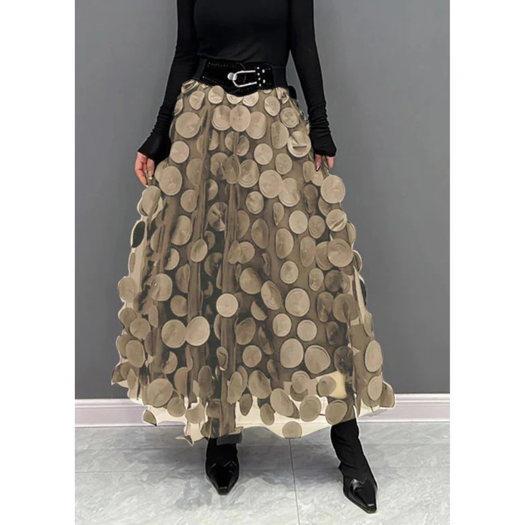 Classic Vintage Polka Dot Maxi Skirt