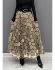 Classic Vintage Polka Dot Maxi Skirt