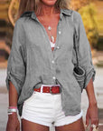 Comfortable Cotton Linen Blouse Women