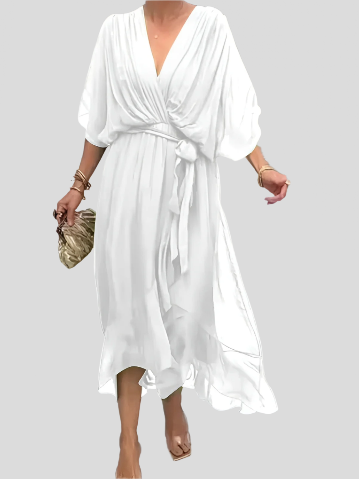 Gentle Tiered Ruffle Midi Dress