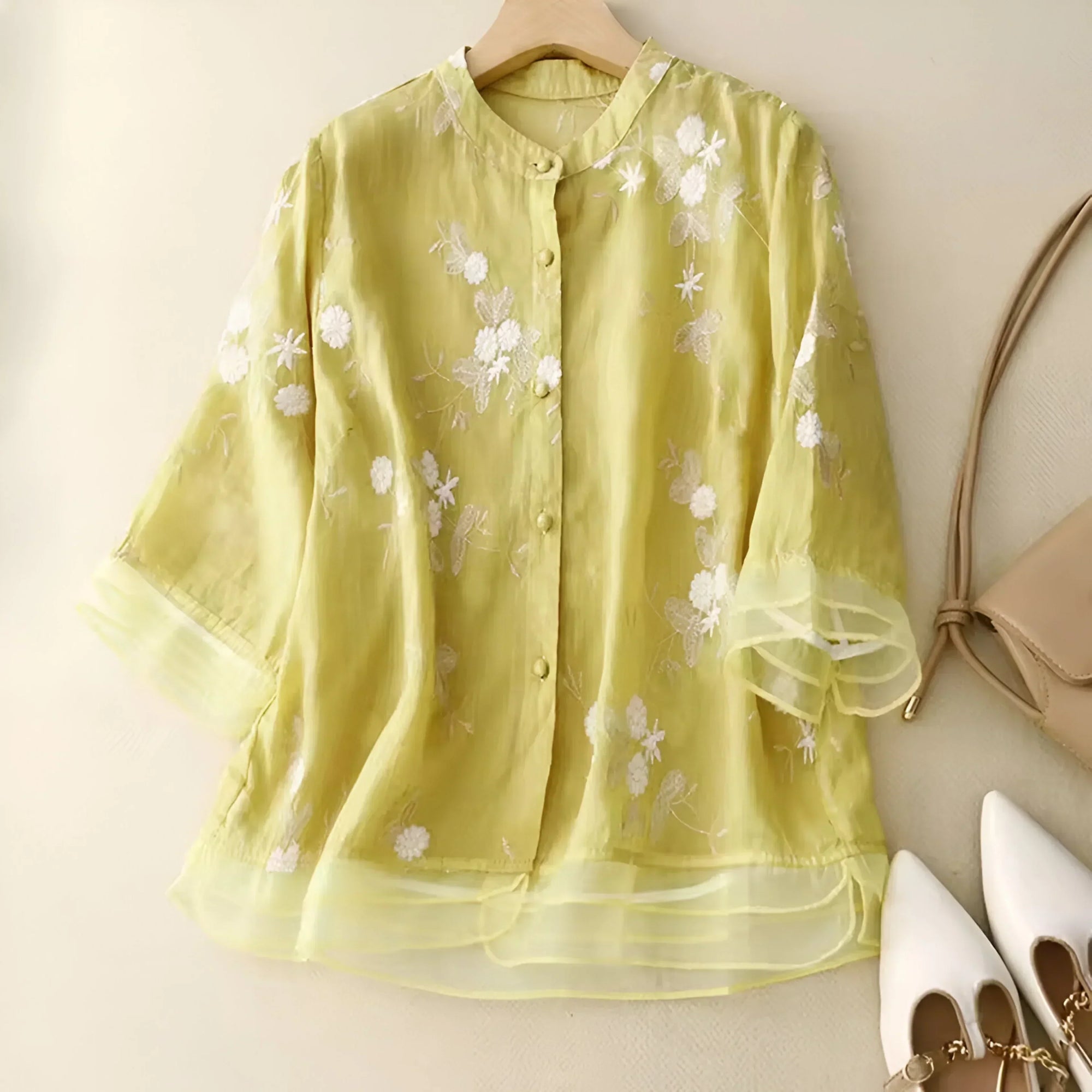 Classic Cotton Top with Intricate Embroidery