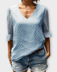 Blouse with Deep Neckline – Soft-Touch Statement Piece for Elegant Evenings or Weekend Styling