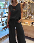 V-Neck Pants Suit Two-Piece Set