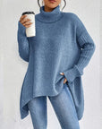 High Collar Irregular Loose Sweater