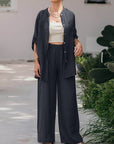 Long Sleeve Shirt Top Pants Two Piece-Set