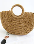 Chic Straw Bag with Handwoven Texture