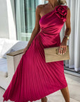 Elegant Flower Print Midi Dress