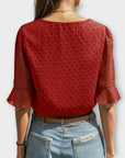 Blouse with Deep Neckline – Soft-Touch Statement Piece for Elegant Evenings or Weekend Styling