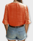 Blouse with Deep Neckline – Soft-Touch Statement Piece for Elegant Evenings or Weekend Styling