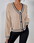 Casual Loose Fitting V Neck Knit Cardigan