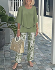 Mid-Sleeve Set Two-Piece
