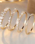 14k Golden Zirconia Stacking Rings