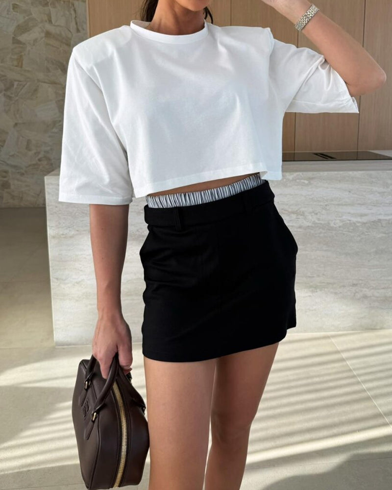 Modern Two-Piece Blazer and Shorts Outfit