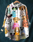 Fiona Dog Art Shirt with Playful Print
