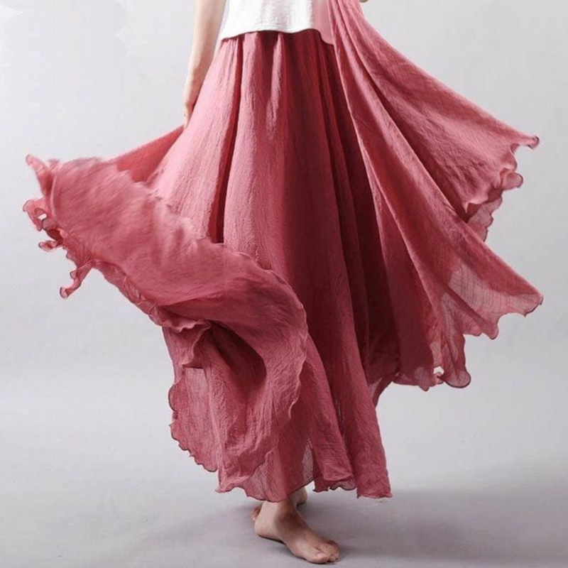 Stylish Loose Pleated Midi Skirt