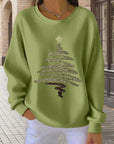 Loose Pitted Christmas Print Sweatshirt
