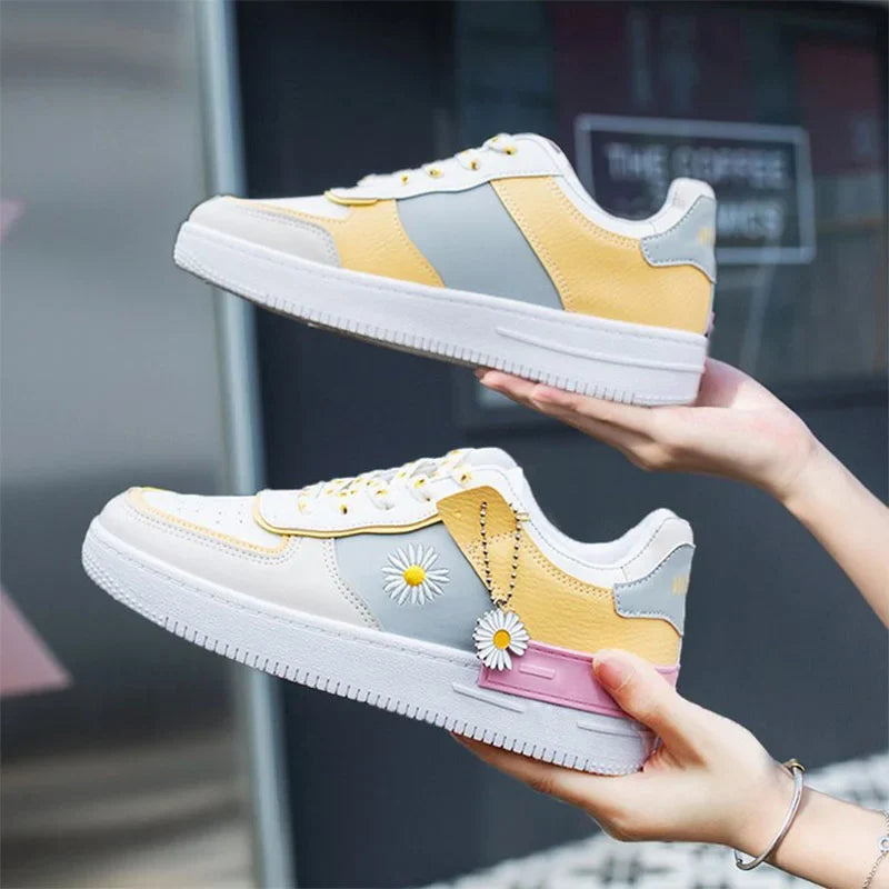 Birdie - Korean Lace-up Flat Sneakers