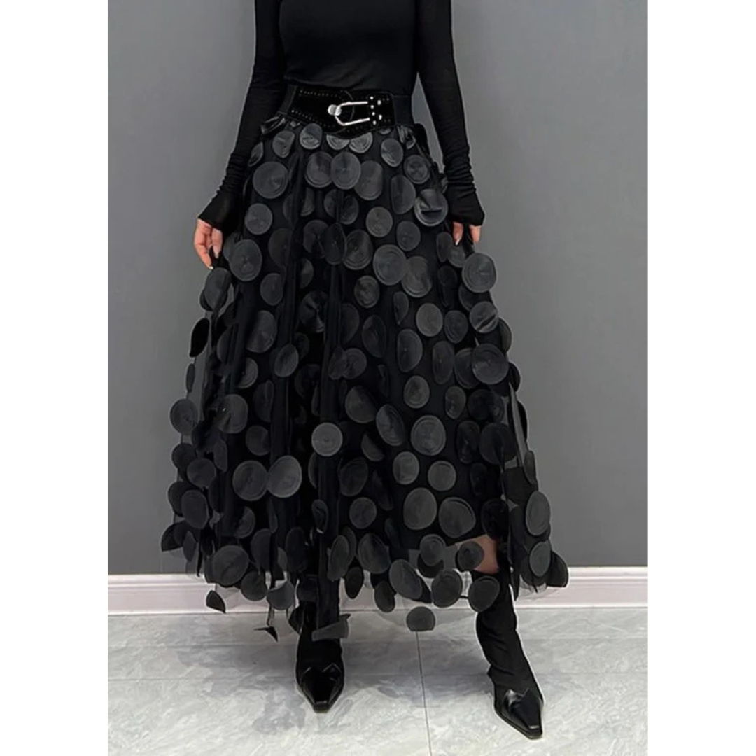 Classic Vintage Polka Dot Maxi Skirt